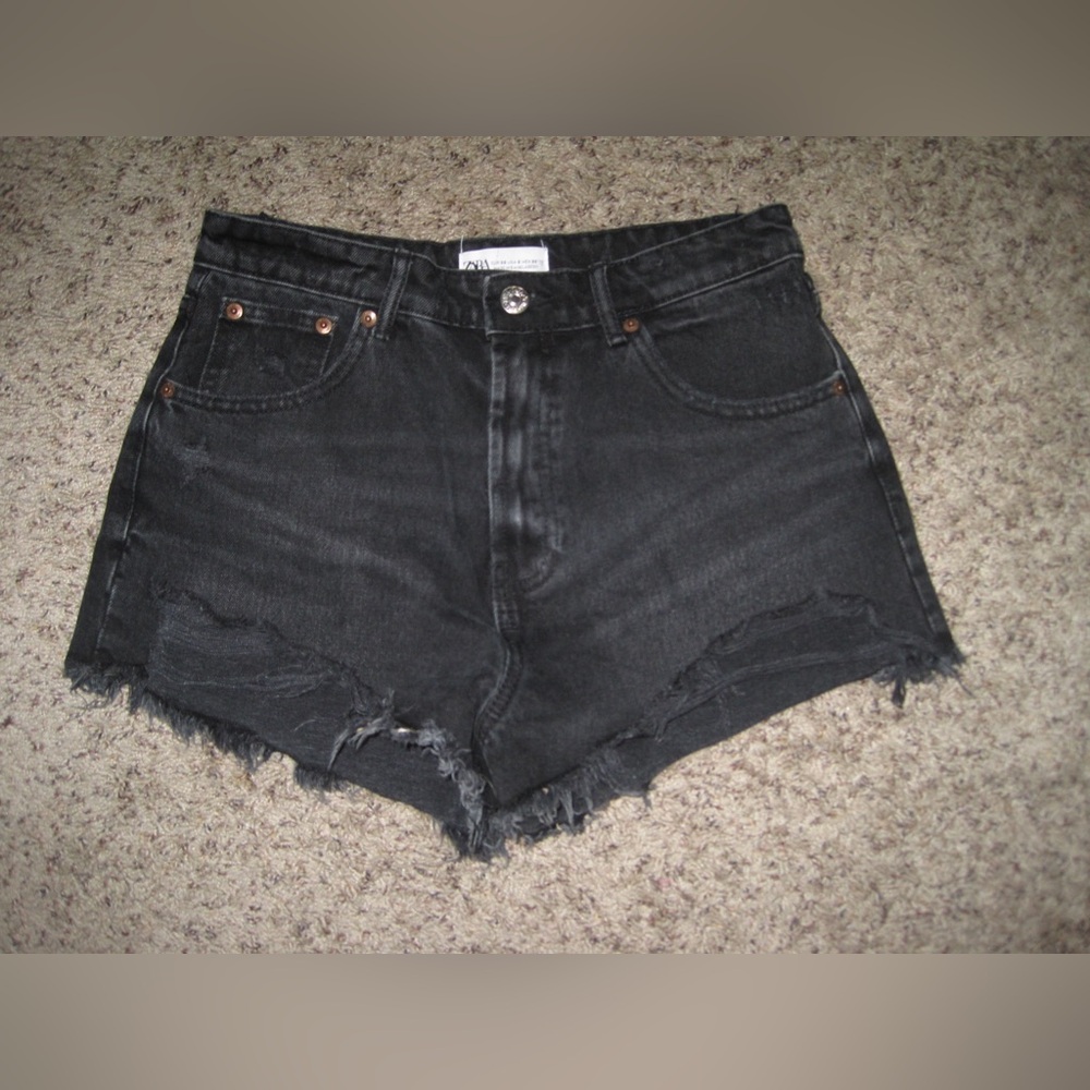 ZARA black jean shorts